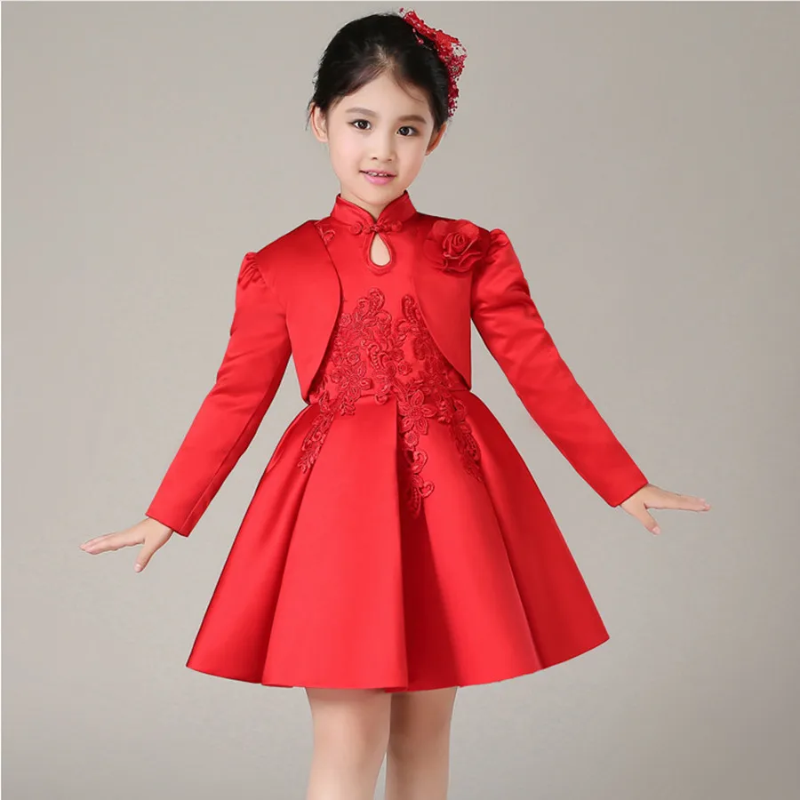 2018 Spring New Girls Cheongsam Princess Dress Flower Girl Birthday Costumes Embroidered Flower Tutu Dress or With wrap 2pcs
2018 Spring New Girls Cheongsam Princess Dress Flower Girl Birthday Costumes Embroidered Flower Tutu Dress or With wrap 2pcs