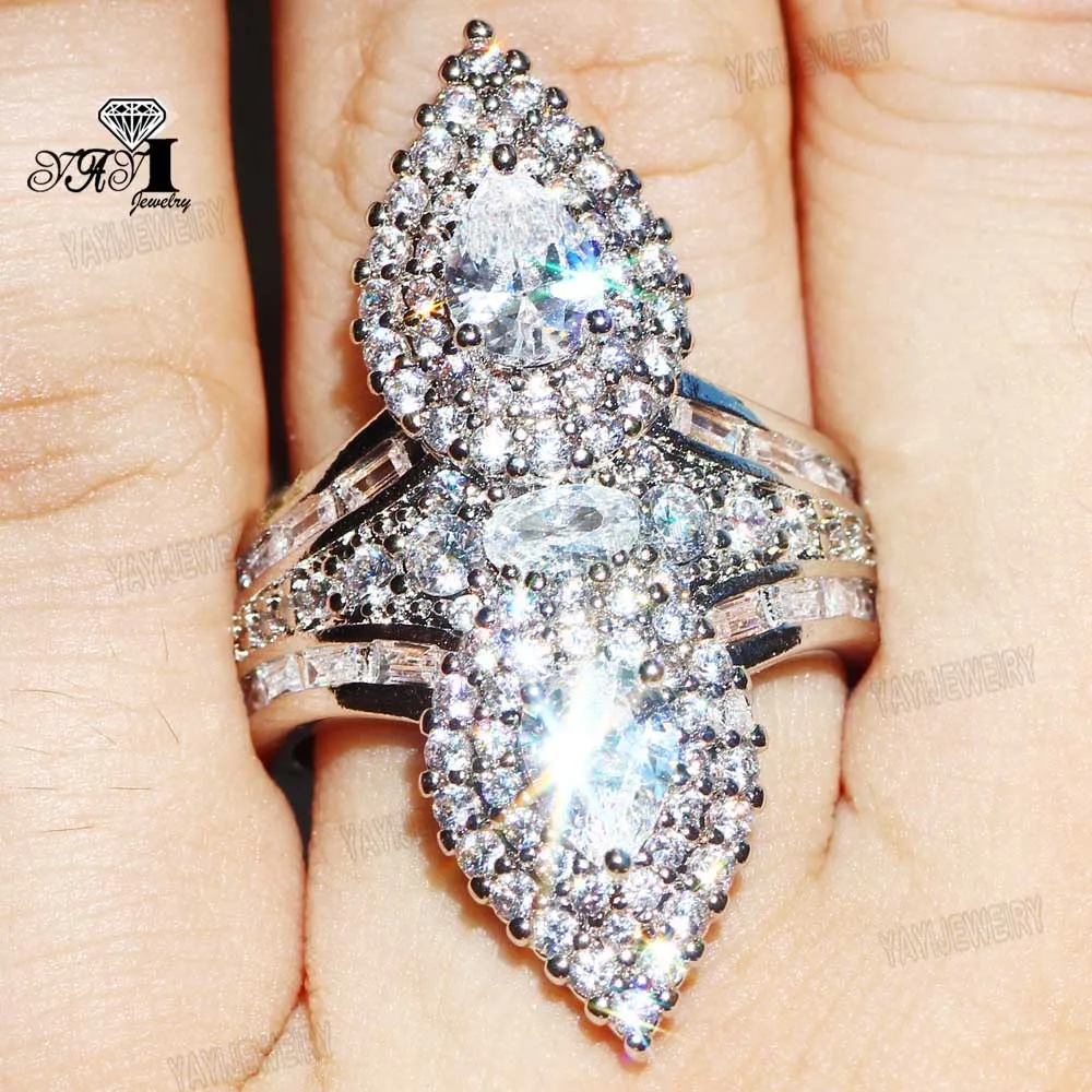 YaYI Jewelry Princess Cut 7.2 CT White Zircon Silver Color Engagement Rings wedding Heart Rings Girls Party Rings Gifts 819
YaYI Jewelry Princess Cut 7.2 CT White Zircon Silver Color Engagement Rings wedding Heart Rings Girls Party Rings Gifts 819