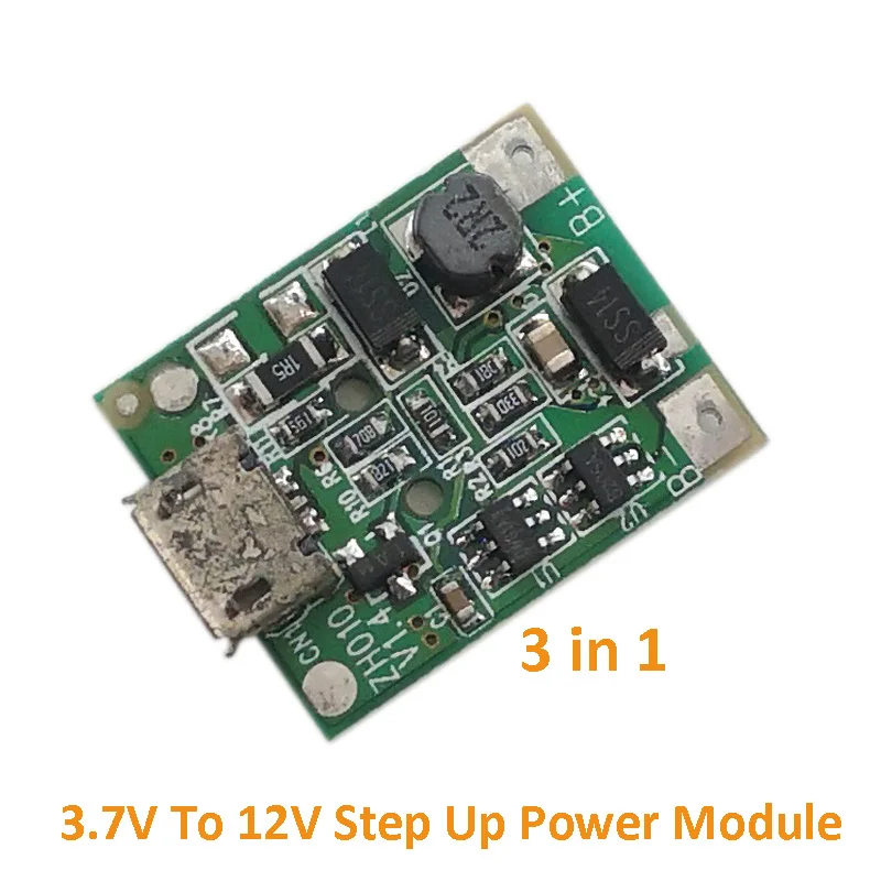 3 in 1 3.7V To 12V Step Up Power Module Boost Charger Board Lithium Battery Charging Protection Board PCB Circuit Board
3 in 1 3.7V To 12V Step Up Power Module Boost Charger Board Lithium Battery Charging Protection Board PCB Circuit Board