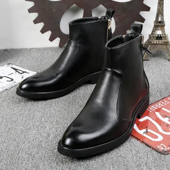 2020 Chelsea Boots Genuine Leather Autumn Winter Fashion Trend Men Boots Short Top Black Shoes Ankle Boots Bota Masculina 37-44
2020 Chelsea Boots Genuine Leather Autumn Winter Fashion Trend Men Boots Short Top Black Shoes Ankle Boots Bota Masculina 37-44