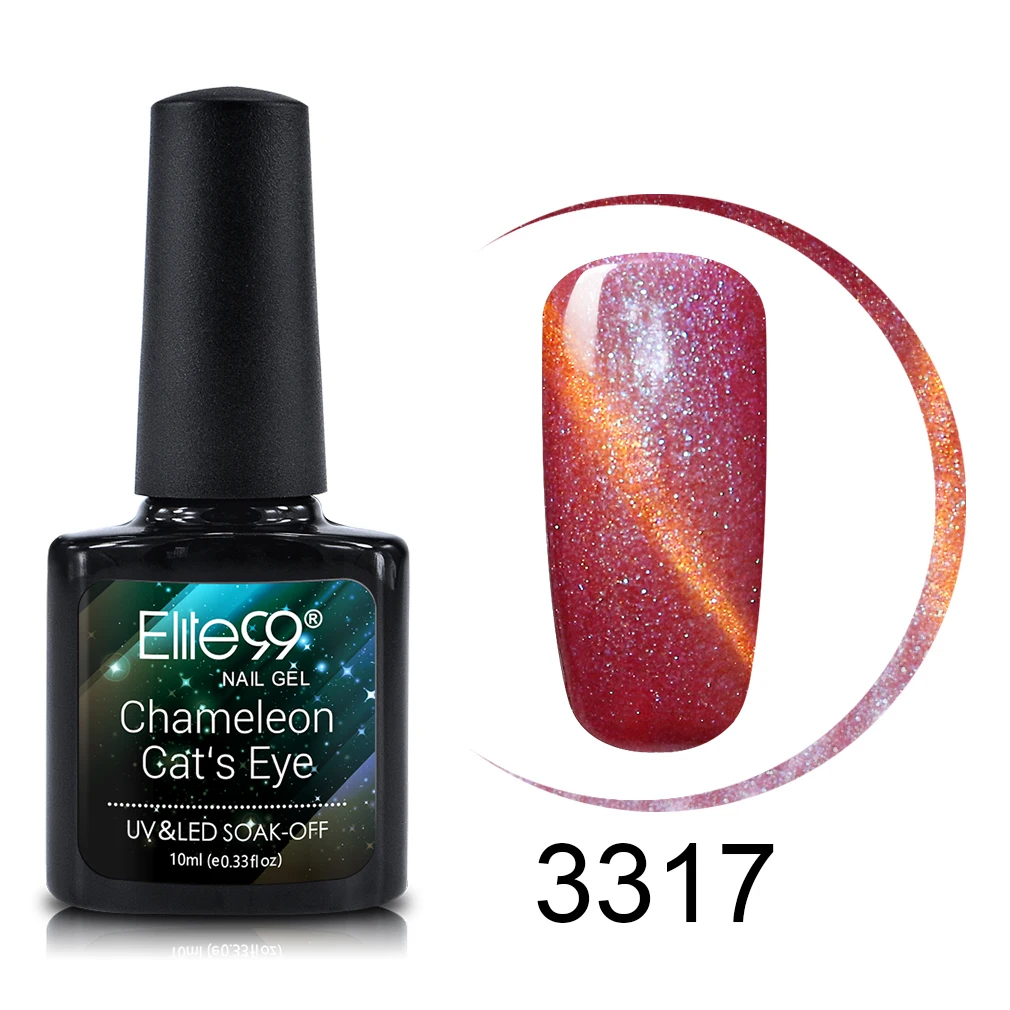 

Elite99 10ml Chameleon Cat Eye UV Gel Nail Polish Gel Varnish 3D Magnetic Soak Off UV LED Lamp Lacquer Semi Permanent Manicure