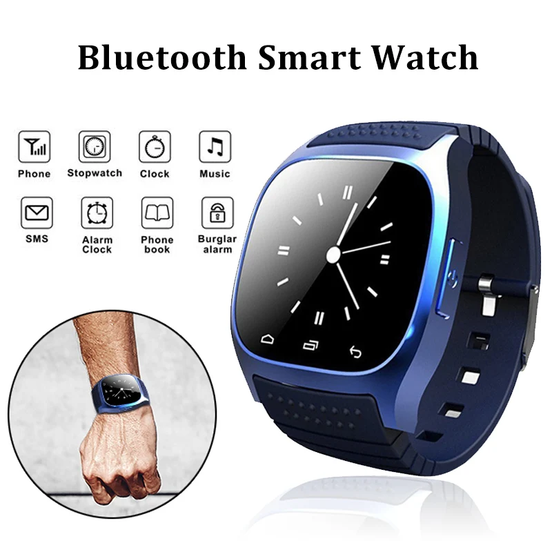 Спорт Bluetooth подключить M26 умные часы Роскошные наручные с циферблатом SMS