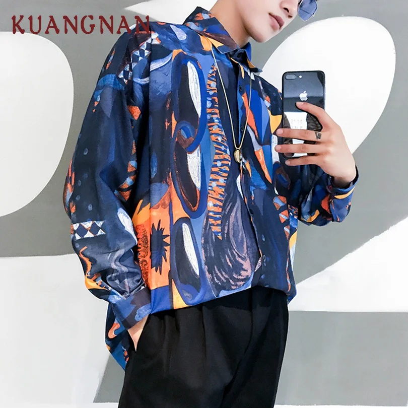 KUANGNAN Hip Hop Printed Men Shirt Long Sleeve Casual Slim Fit Streetwear Men Shirt Man Casual Shirt Men Clothes 2019 Autumn New
KUANGNAN Hip Hop Printed Men Shirt Long Sleeve Casual Slim Fit Streetwear Men Shirt Man Casual Shirt Men Clothes 2019 Autumn New