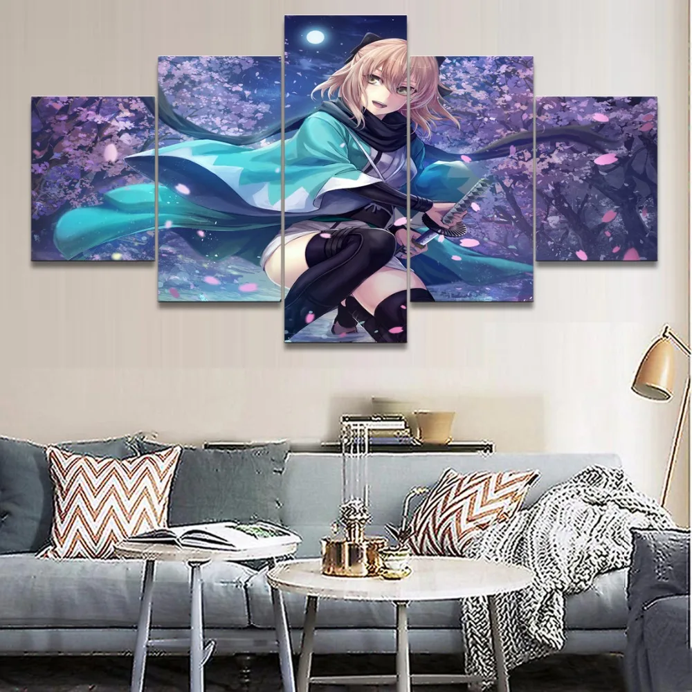 Картина на холсте украшение стену 5 шт. аниме Fate Grand Order Sakura Saber плакат для дома
