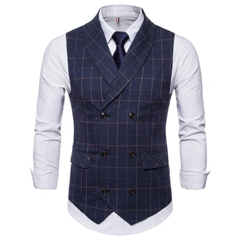Chaleco Hombre Men Vest Retro Plaid Design Double Breasted Shawl Collar Slim Fit Suits Vest Yelek Gilet Men 2019 Plus Size 4XL
Chaleco Hombre Men Vest Retro Plaid Design Double Breasted Shawl Collar Slim Fit Suits Vest Yelek Gilet Men 2019 Plus Size 4XL