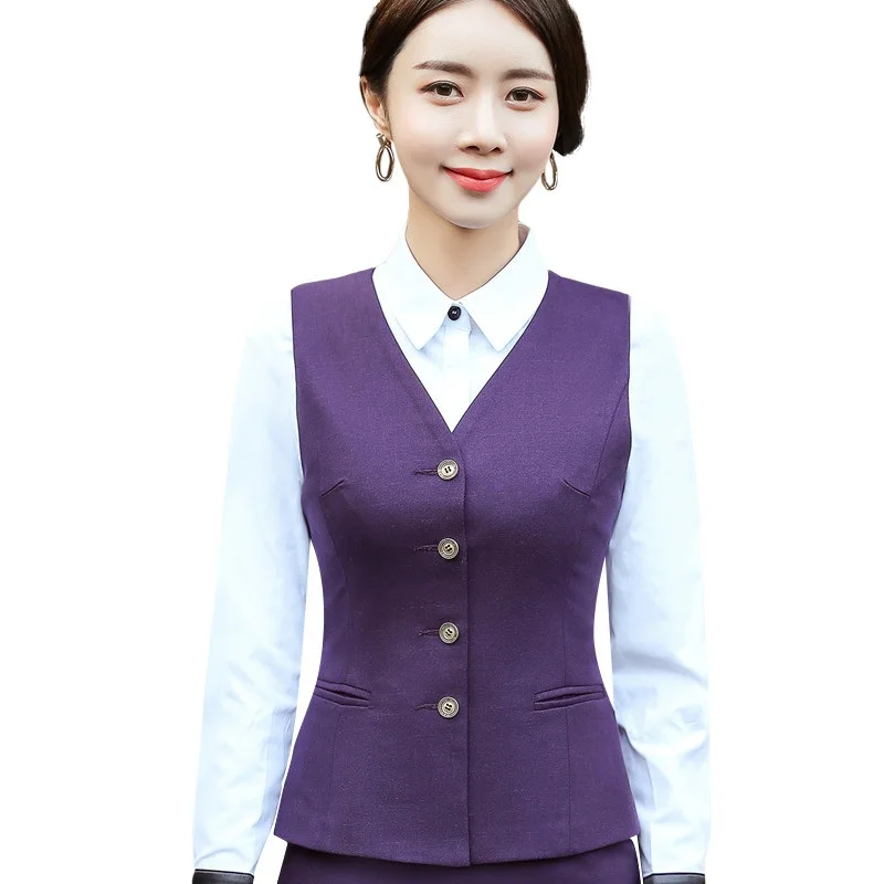 Autumn Women's purple suit ladies vest work wear uniforms Slim V Neck Formal jackets women office vests coat plus size tops
Autumn Women's purple suit ladies vest work wear uniforms Slim V Neck Formal jackets women office vests coat plus size tops
