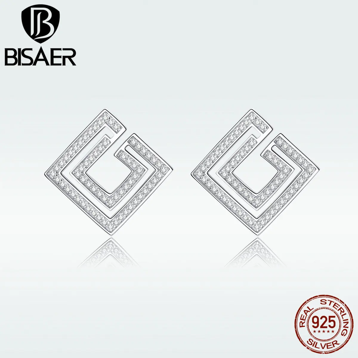 BISAER Stud Earrings Exquisite Geometric Jewelry For Wowen Real 925 Sterling Silver Sparkling Gift Party Cool Fashion HVE128
BISAER Stud Earrings Exquisite Geometric Jewelry For Wowen Real 925 Sterling Silver Sparkling Gift Party Cool Fashion HVE128