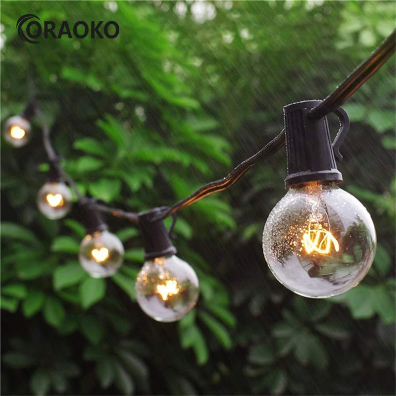 String Light g40 25Ft Clear Balls Bulb 25pcs Party Outdoor Holiday Fairy lights Lumineuse Luces Decoracion
String Light g40 25Ft Clear Balls Bulb 25pcs Party Outdoor Holiday Fairy lights Lumineuse Luces Decoracion