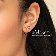 E Manco modne kolczyki koła ze stali nierdzewnej dla kobiet złoty kolor grube hoop zestawy kolczyków kolczyk statemet kolczyk biżuteria(China)