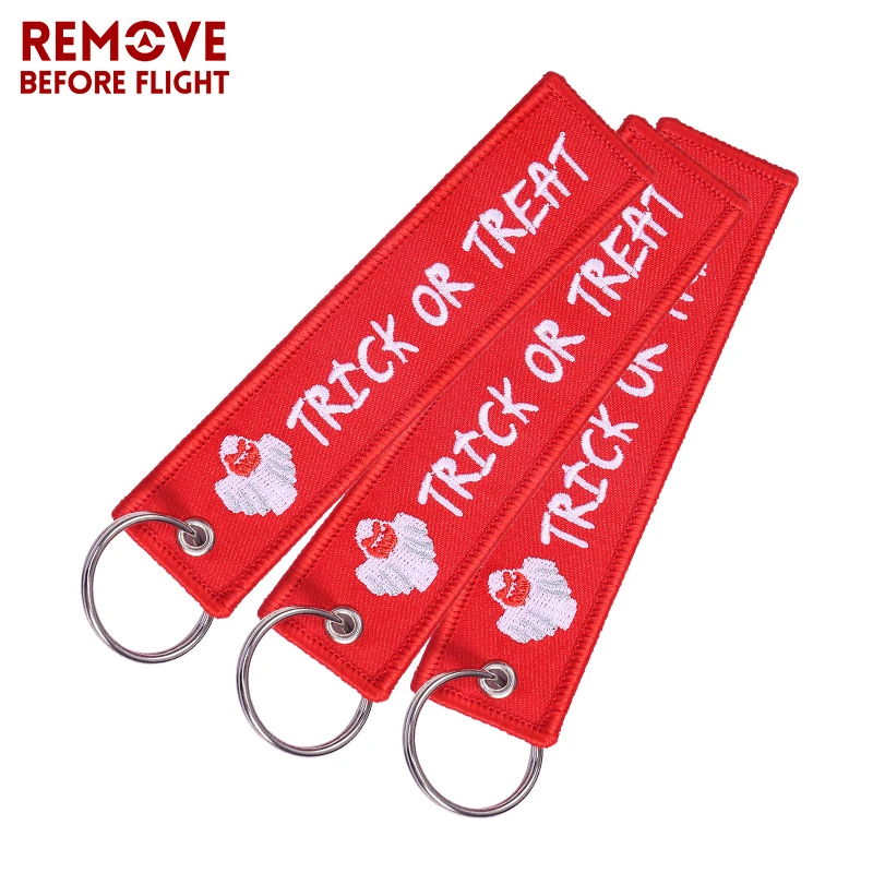 3PCS Keychain Remove Before Flight Fashion Key Ring Red Tag Trick OR TREAT Halloween Gift Tag Key Holder Motocylce Key Chains
3PCS Keychain Remove Before Flight Fashion Key Ring Red Tag Trick OR TREAT Halloween Gift Tag Key Holder Motocylce Key Chains
