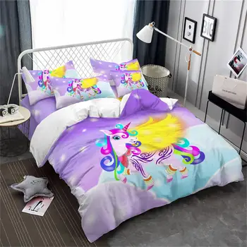 Kids Unicorn Bedding Set 3D Flying Unicorn Duvet Cover Set Colorful Cartoon Bedding Cover Twin Full Queen King Pillowcase D35
Kids Unicorn Bedding Set 3D Flying Unicorn Duvet Cover Set Colorful Cartoon Bedding Cover Twin Full Queen King Pillowcase D35