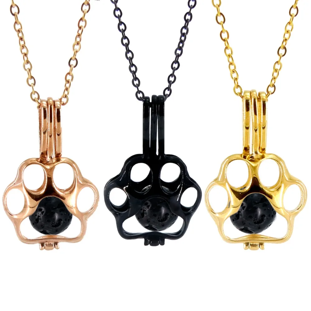 Paw with Lava Cage Aromatherapy Locket Pendants Essential Oils Stainless Steel Diffuser Perfume Locket Necklace with Pads
Paw with Lava Cage Aromatherapy Locket Pendants Essential Oils Stainless Steel Diffuser Perfume Locket Necklace with Pads