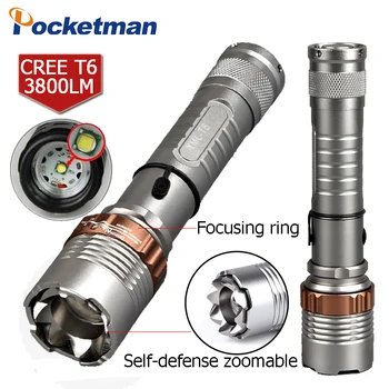 2000 Lumens XM-L T6 5 modes LED Tactical Flashlight Torch Waterproof Lamp Torch Hunting Flash Light Lantern For Camping
2000 Lumens XM-L T6 5 modes LED Tactical Flashlight Torch Waterproof Lamp Torch Hunting Flash Light Lantern For Camping