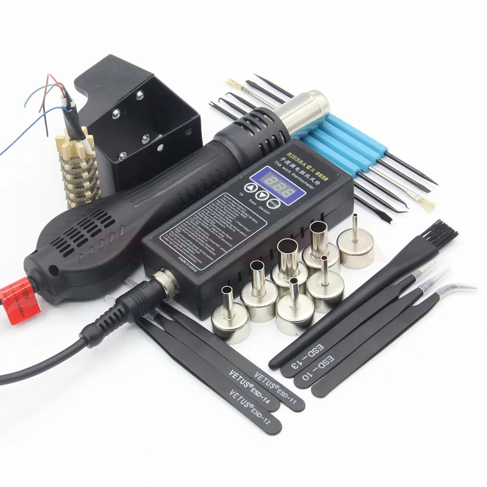 RIESBA 8858 PLUG Portable BGA Rework Solder Station Hot Air Heat Gun Nozzle Heating element Auxiliary tools
RIESBA 8858 PLUG Portable BGA Rework Solder Station Hot Air Heat Gun Nozzle Heating element Auxiliary tools