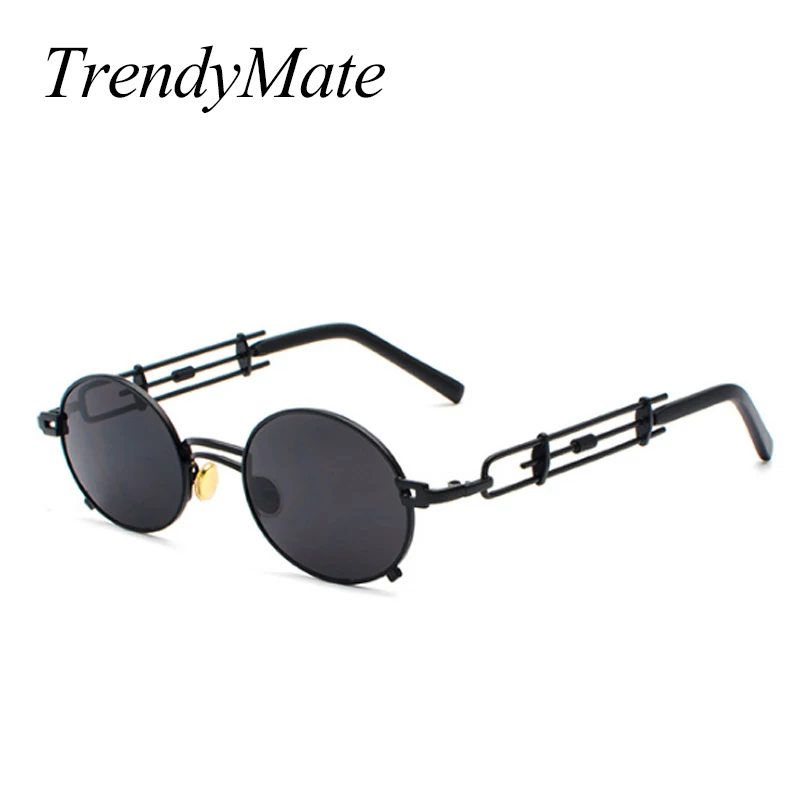 

2018 Classic Punk Style Sunglasses Men Women Small Round Sunglasses High Quality Alloy Frame Oval Sun Glasses Goggle UV400 1457T