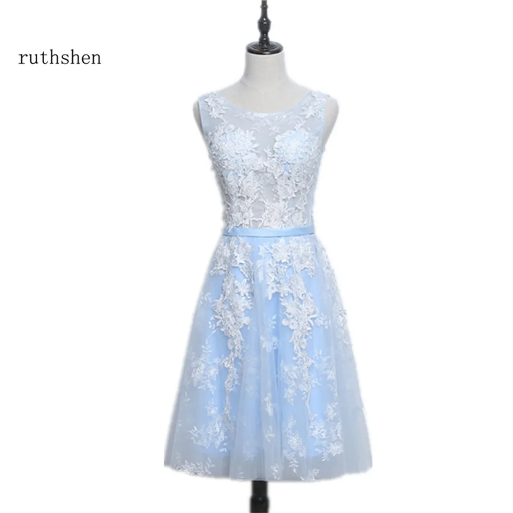 ruthshen Short Light Blue Prom Dresses Lace Applique Knee Length Cheap Women Formal Party Dress Gowns Vestidos De Gala 2018
ruthshen Short Light Blue Prom Dresses Lace Applique Knee Length Cheap Women Formal Party Dress Gowns Vestidos De Gala 2018