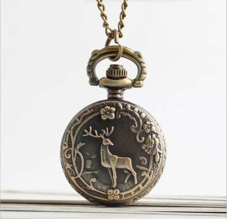 (3073) steampunk Victorian Style Bronze Pocket Watch Necklace, small size 12 pcs/lot Halloween Christmas gift
(3073) steampunk Victorian Style Bronze Pocket Watch Necklace, small size 12 pcs/lot Halloween Christmas gift