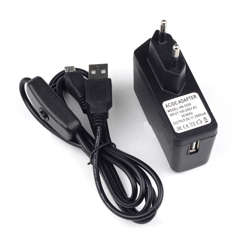 New 5V 2.5A EU US Plug Micro USB Charger Adapter for Raspberry Pi 3 Tablet Power Supply ON/OFF Switch Cable
New 5V 2.5A EU US Plug Micro USB Charger Adapter for Raspberry Pi 3 Tablet Power Supply ON/OFF Switch Cable