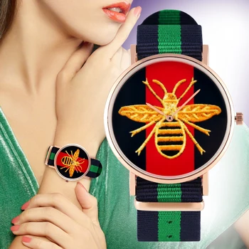 Portable Nylon Strap Watch for Women Classic Wasp Pattern Dial Watches for Girls Fashion Quartz Analog Wristwatch for Ladies
Portable Nylon Strap Watch for Women Classic Wasp Pattern Dial Watches for Girls Fashion Quartz Analog Wristwatch for Ladies