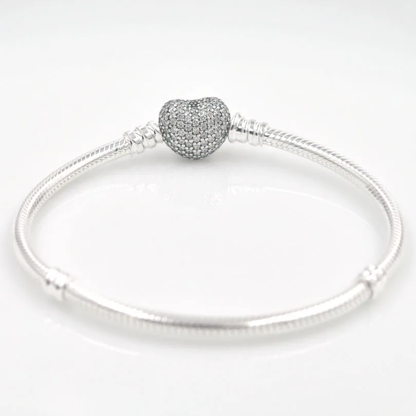 Charmlead 925 Sterling Silver Snake Bracelet Pave CZ Stone Heart Clasp Jewelry Fit Europe Charms DIY Jewelry
Charmlead 925 Sterling Silver Snake Bracelet Pave CZ Stone Heart Clasp Jewelry Fit Europe Charms DIY Jewelry