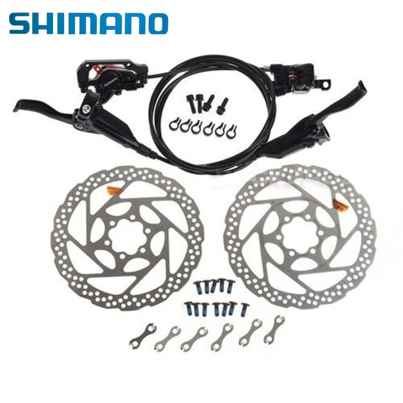 Shimano M615 Hydraulic Disc Brake Set Front /& Rear 160mm RT56 Rotors