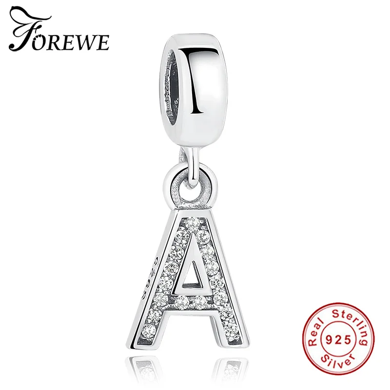 FOREWE 925 Sterling Silver Alphabet A Letter Charms Beads Pendent Fit Original Pandora Bracelets for Women Jewelry making
FOREWE 925 Sterling Silver Alphabet A Letter Charms Beads Pendent Fit Original Pandora Bracelets for Women Jewelry making