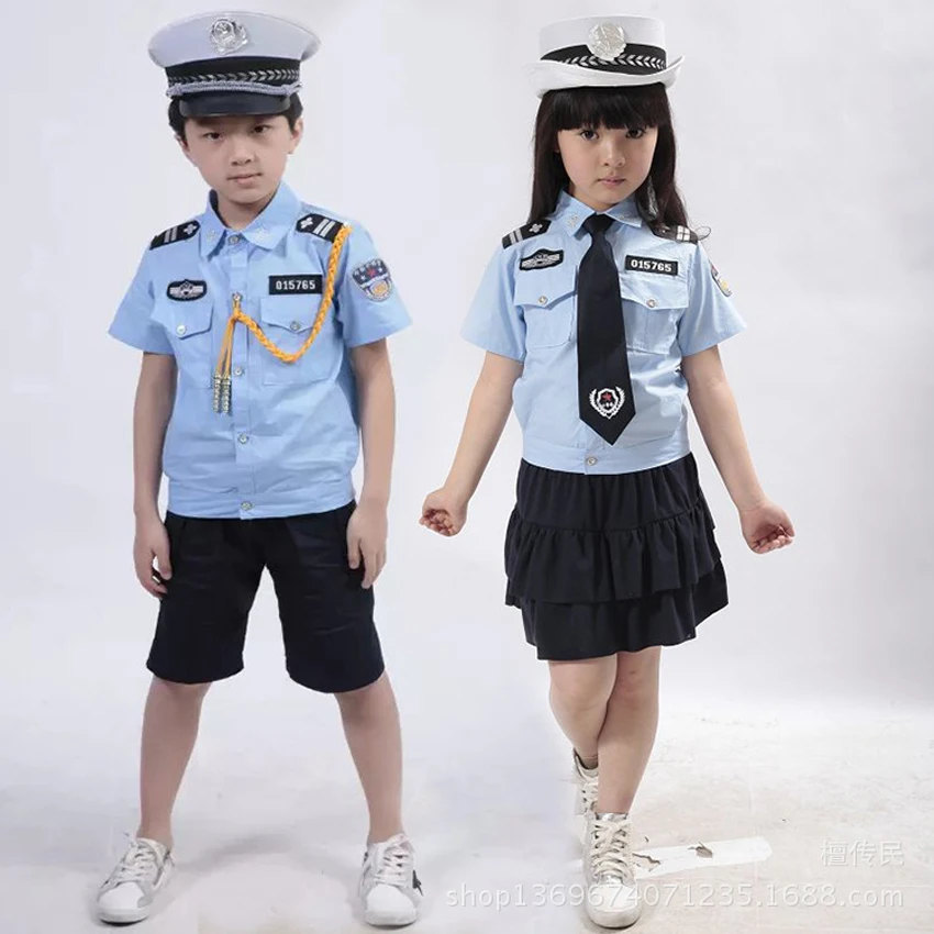 Girls Clothes Set Halloween for Cosplay Costume Stage Performance Pleated Skirt+Police Uniform+cap+tie for Kids Boys
Girls Clothes Set Halloween for Cosplay Costume Stage Performance Pleated Skirt+Police Uniform+cap+tie for Kids Boys