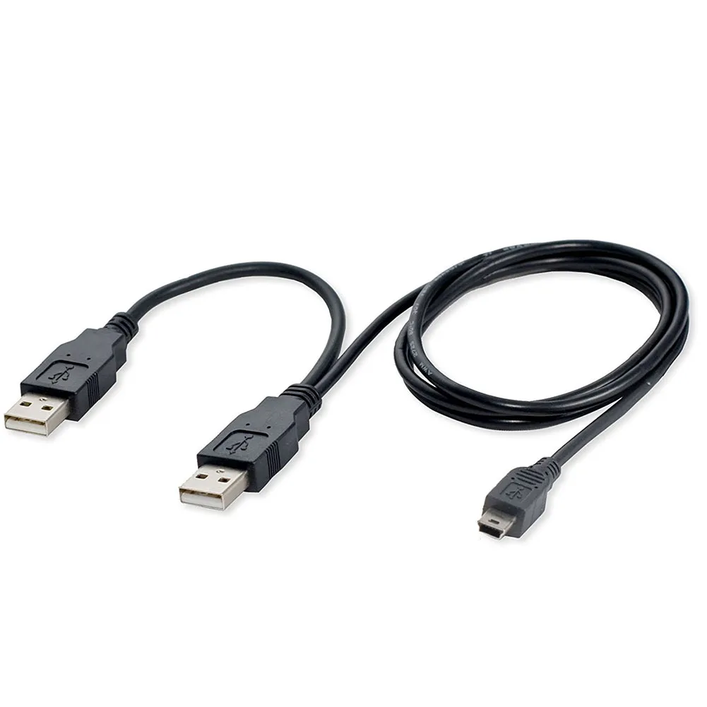 Dual USB 2.0 Type A to Mini 5-Pin B x1 Y Data & Power Cable Dropshipping | Электроника