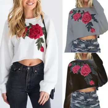 Fashion Women Ladies Girls Cotton Flower Embroidery Long Sleeve Short Hoodies Sweatshirt Clothes Streetwear Loose Hooded Outwear
Fashion Women Ladies Girls Cotton Flower Embroidery Long Sleeve Short Hoodies Sweatshirt Clothes Streetwear Loose Hooded Outwear