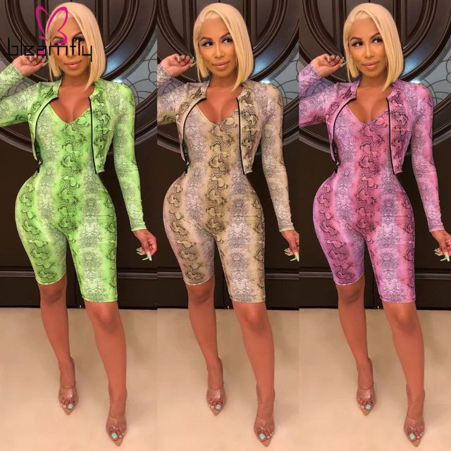 2019 Women Summer Snake Skin Print Long Sleeve Trench Top & Bodycon Playsuit Suit Two Piece Set Casual Sport Tracksuit 3 Color
2019 Women Summer Snake Skin Print Long Sleeve Trench Top & Bodycon Playsuit Suit Two Piece Set Casual Sport Tracksuit 3 Color