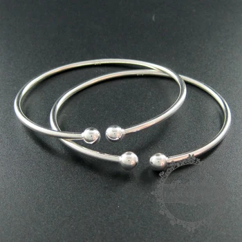 60mm diameter 925 solid sterling silver 6mm double ball bracelet bangle cuff 1900143
60mm diameter 925 solid sterling silver 6mm double ball bracelet bangle cuff 1900143