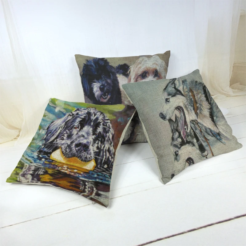 Funny Dog Emoji Pattern Cushion Cover Husky Pitbull Shepherd Bull Terrier 45X45Cm Cotton Linen Home Decoration Pillowcase
Funny Dog Emoji Pattern Cushion Cover Husky Pitbull Shepherd Bull Terrier 45X45Cm Cotton Linen Home Decoration Pillowcase