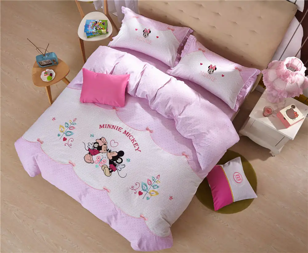 Mickey Minnie Mouse Printed Comforter Bedding Set Egyptian Cotton