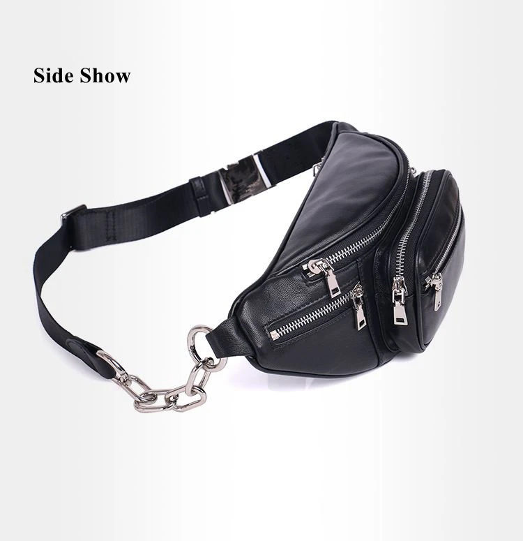 Beaumais Genuine Leather Waist Bag Women Waist Pack Waist Bag Funny Pack Belt Bag Women Men Chain Waist Bag For Phone DF0301 Beaumais Genuine Leather Waist Bag Women Waist Pack Waist Bag Funny Pack Belt Bag Women Men Chain Waist Bag For Phone DF0301