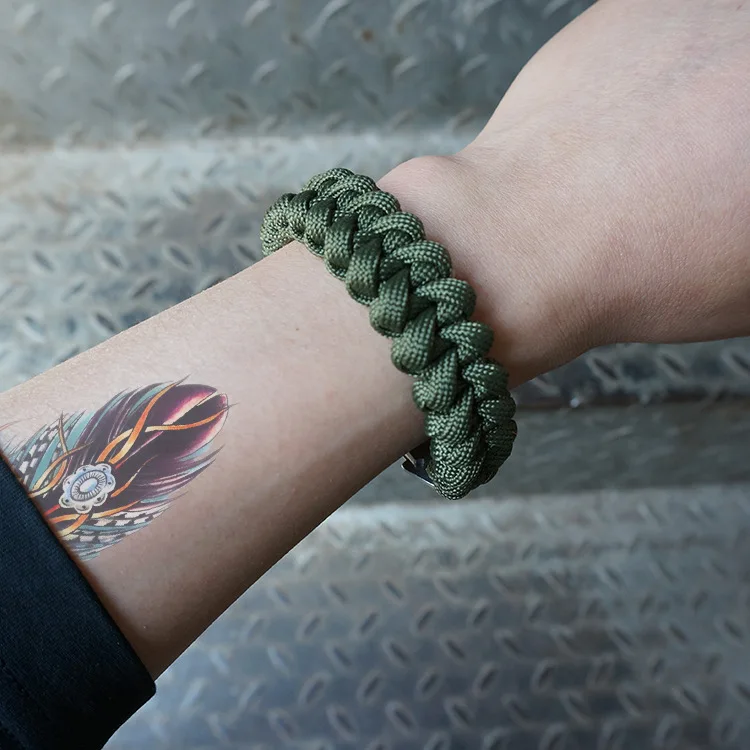 EDC outdoor survival Paracord Multitool Defensive Baton Camp Equipment Bracelet With Folding knife Multi functional self-defense bracelet survival tool (2)
