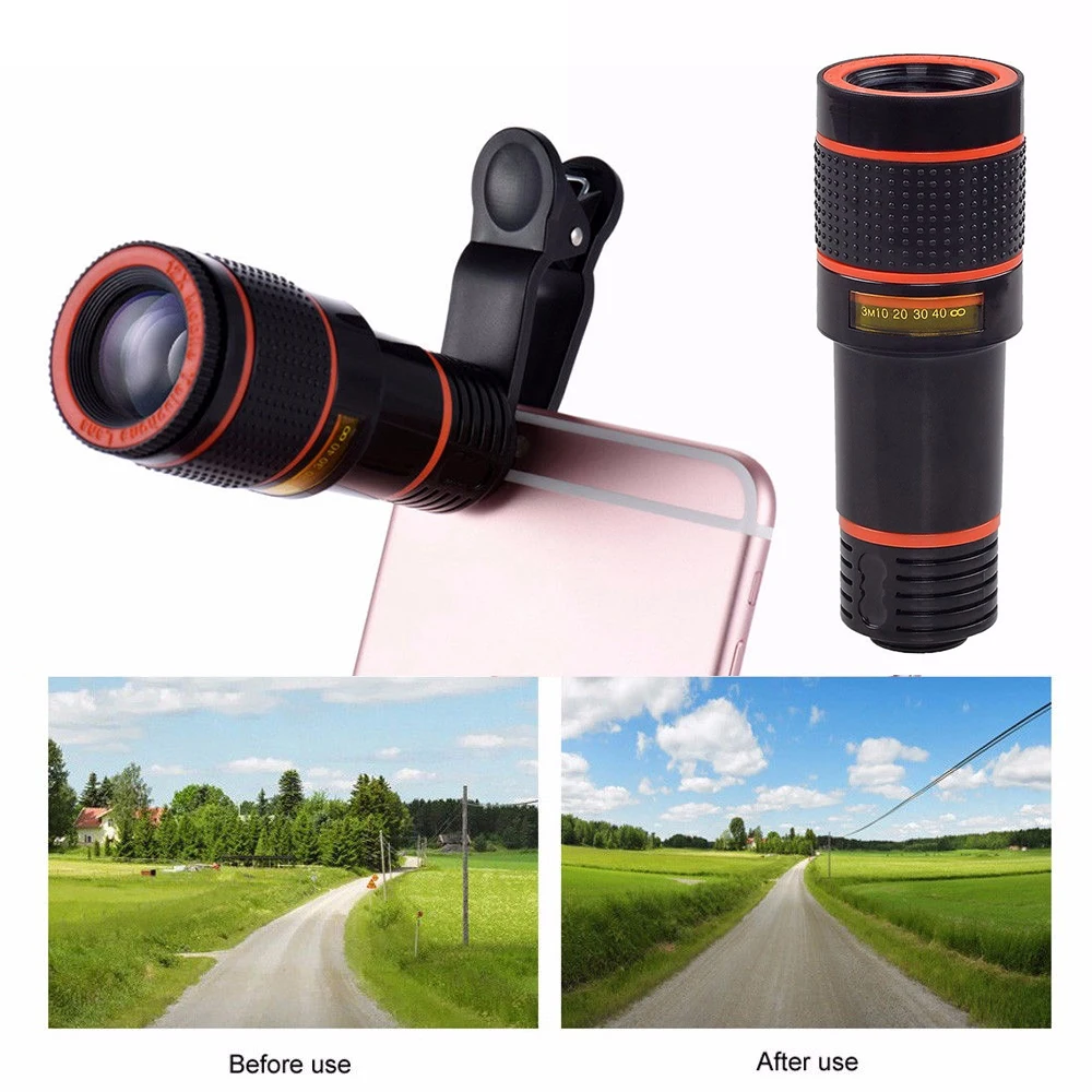 Hot 12X Zoom Clip-on Telescope Camera Optical Lens for Smart Cell Phone for IPhone 8 X for Samsung Xiaomi Smart Phone Telescope
Hot 12X Zoom Clip-on Telescope Camera Optical Lens for Smart Cell Phone for IPhone 8 X for Samsung Xiaomi Smart Phone Telescope
