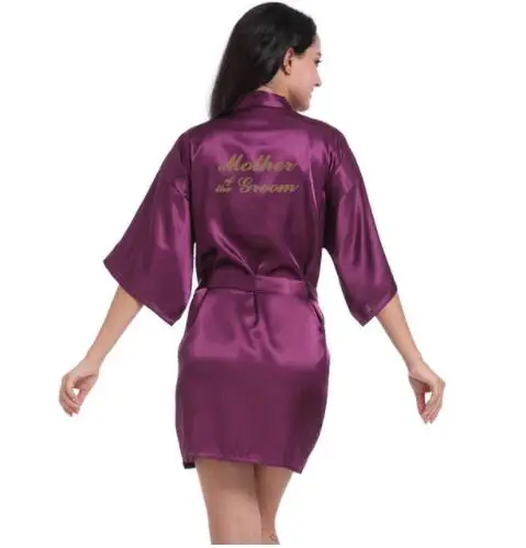 Purple Mother of the Groom Letter Golden Kimono Robes Faux Silk Women Bachelorette Wedding Preparewear Bridal Party Robes
Purple Mother of the Groom Letter Golden Kimono Robes Faux Silk Women Bachelorette Wedding Preparewear Bridal Party Robes