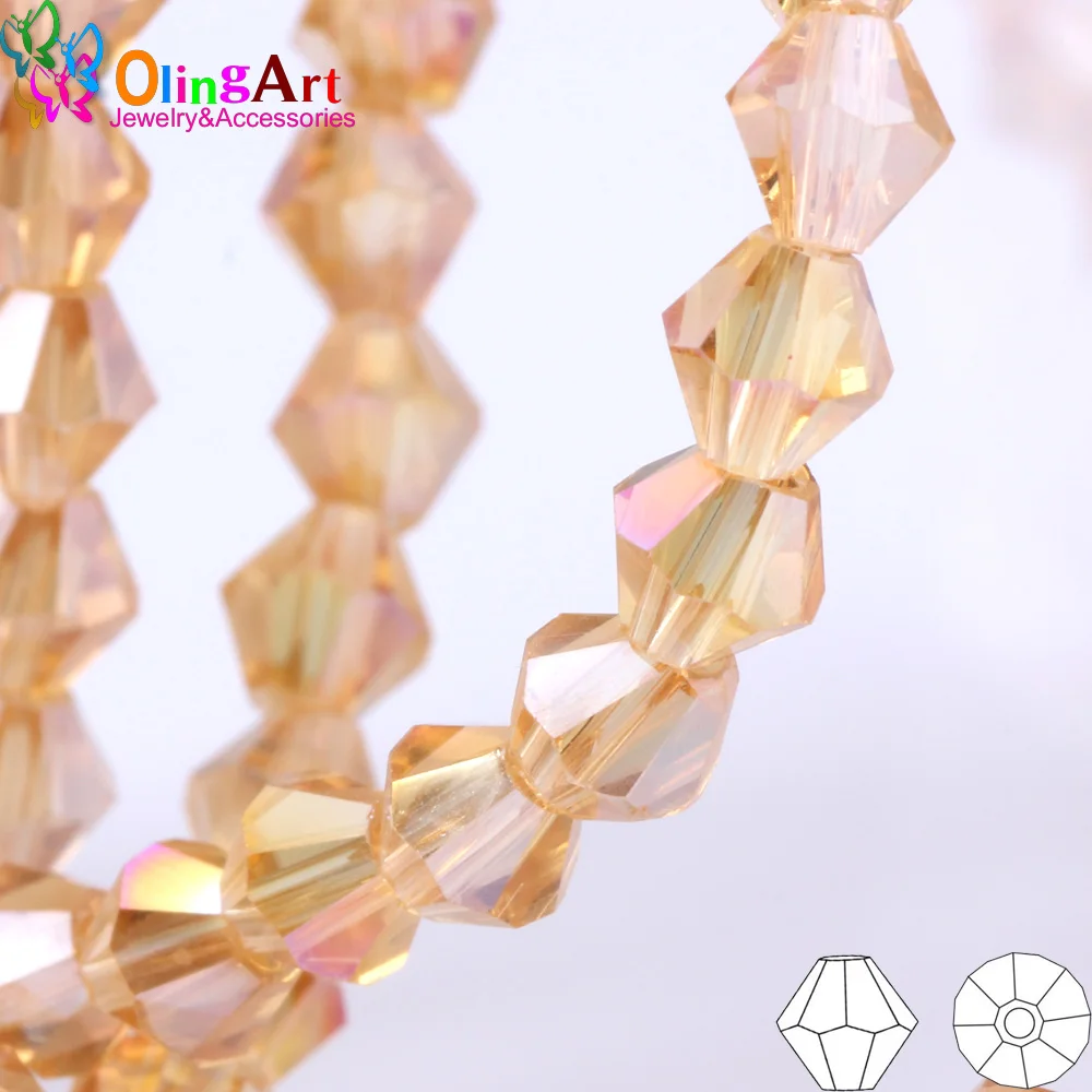 OlingArt 3/4/6/8mm Bicone Upscale Austrian Multicolored crystal champagne color beads Loose bead bracelet DIY Jewelry Making
OlingArt 3/4/6/8mm Bicone Upscale Austrian Multicolored crystal champagne color beads Loose bead bracelet DIY Jewelry Making