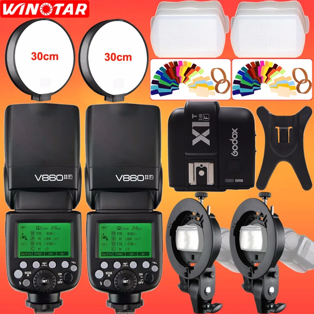2X Godox V860II-F TTL 2.4G Wireless HSS 1/8000s Li-ion Battery Camera Flash + X1T-F Trigger + Bowens Bracket for Fujifilm Camera
2X Godox V860II-F TTL 2.4G Wireless HSS 1/8000s Li-ion Battery Camera Flash + X1T-F Trigger + Bowens Bracket for Fujifilm Camera