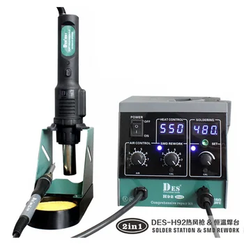 2 IN 1 Solder Station SMD Rework High Power Digital Display Electric Desoldering Station Heat Gun + Soldering Station
2 IN 1 Solder Station SMD Rework High Power Digital Display Electric Desoldering Station Heat Gun + Soldering Station
