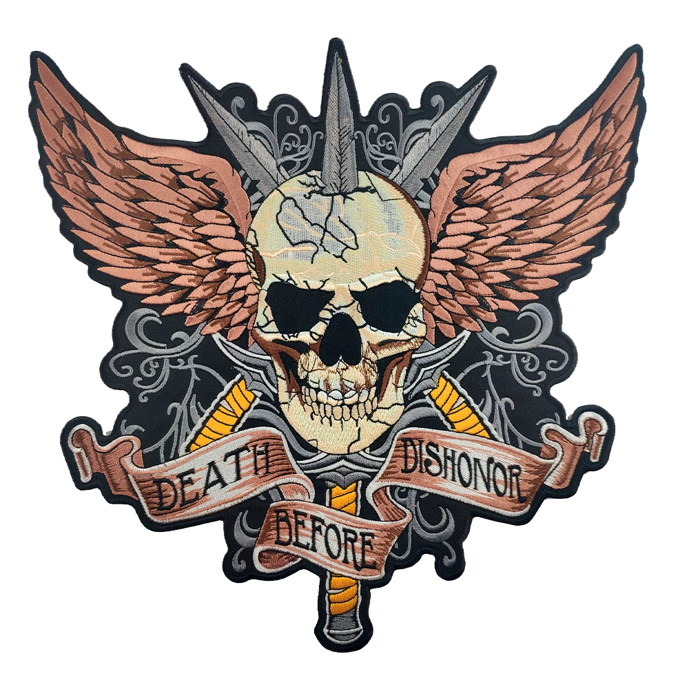 Iron Patches For Clothing Death Before Dishonor Large Skull Embroidered Iron On Patches Motorcycle Club Biker Patch For Jacket
Iron Patches For Clothing Death Before Dishonor Large Skull Embroidered Iron On Patches Motorcycle Club Biker Patch For Jacket