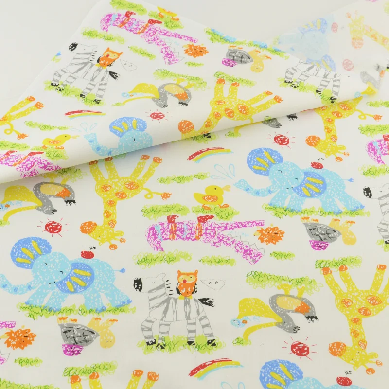 Teramila Cotton Fabric White Tissue Patchwork Quilting Sewing Cloth Craft Tecido Tela Elephant Design Home Textile
Teramila Cotton Fabric White Tissue Patchwork Quilting Sewing Cloth Craft Tecido Tela Elephant Design Home Textile
