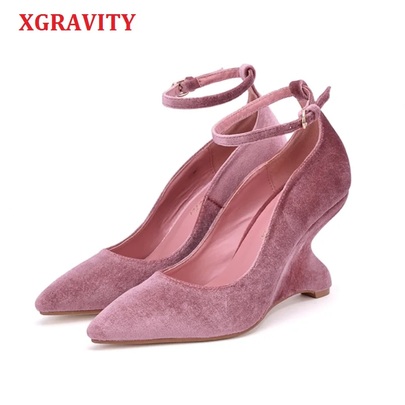 XGRAVITY Abnormal Heel Pointed Toe Wedges Strange High Heel Lady Wedge Shoes Elegant Fashion Woman High Heels Shoes Female A096
XGRAVITY Abnormal Heel Pointed Toe Wedges Strange High Heel Lady Wedge Shoes Elegant Fashion Woman High Heels Shoes Female A096