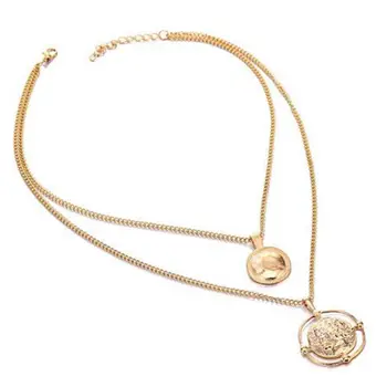 10pcs New Fashion pendant necklace bohemian female double-layer necklace retro gold carved coin necklace For women jewelry T-34
10pcs New Fashion pendant necklace bohemian female double-layer necklace retro gold carved coin necklace For women jewelry T-34