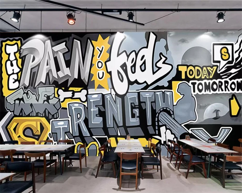 Beibehang Custom wallpaper retro hand-painted graffiti industrial wind gym club tooling TV background wall murals 3d wallpaper
Beibehang Custom wallpaper retro hand-painted graffiti industrial wind gym club tooling TV background wall murals 3d wallpaper