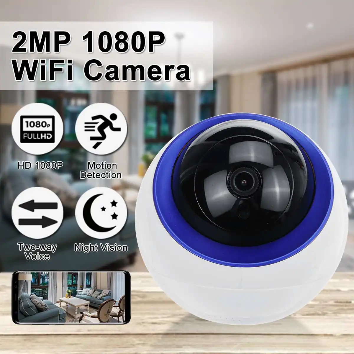 1080P 2mp Wireless Camera Wireless IP Camera Space Ball Design Cradle Night Vision Function 355 Rotation 90 Rotation Doodle APP
1080P 2mp Wireless Camera Wireless IP Camera Space Ball Design Cradle Night Vision Function 355 Rotation 90 Rotation Doodle APP