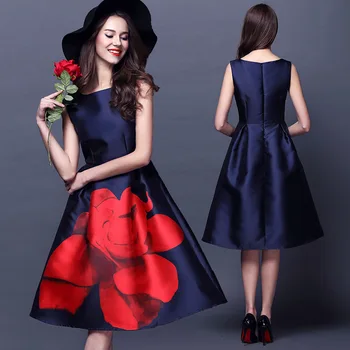 Women Party Dresses Elegant 2019 Summer Sexy Sleeveless Big Flower Print O-Neck Retro Beach A-Line Dress Women vestido
Women Party Dresses Elegant 2019 Summer Sexy Sleeveless Big Flower Print O-Neck Retro Beach A-Line Dress Women vestido
