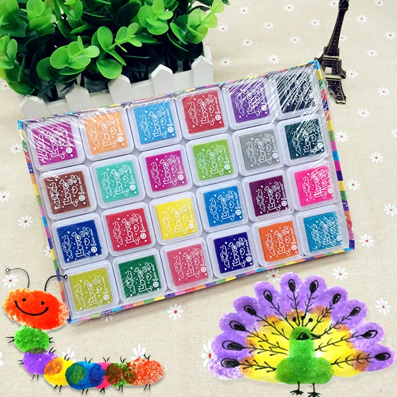 24 Color Multi-Color Ink Pads Children Fingerprint Picture Finger Painting Stamp Pads Pigment Kids Craft DIY Toys @Z374
24 Color Multi-Color Ink Pads Children Fingerprint Picture Finger Painting Stamp Pads Pigment Kids Craft DIY Toys @Z374