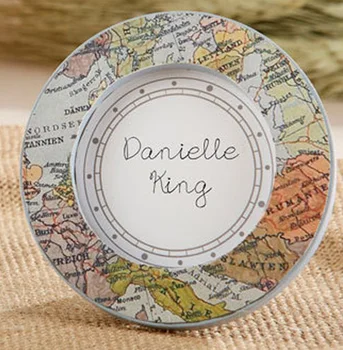 

100pcs/Lot "Our Adventure Begins" Vintage Map Picture Frame Place Card Holder and Wedding Favors FREE SHIPPING