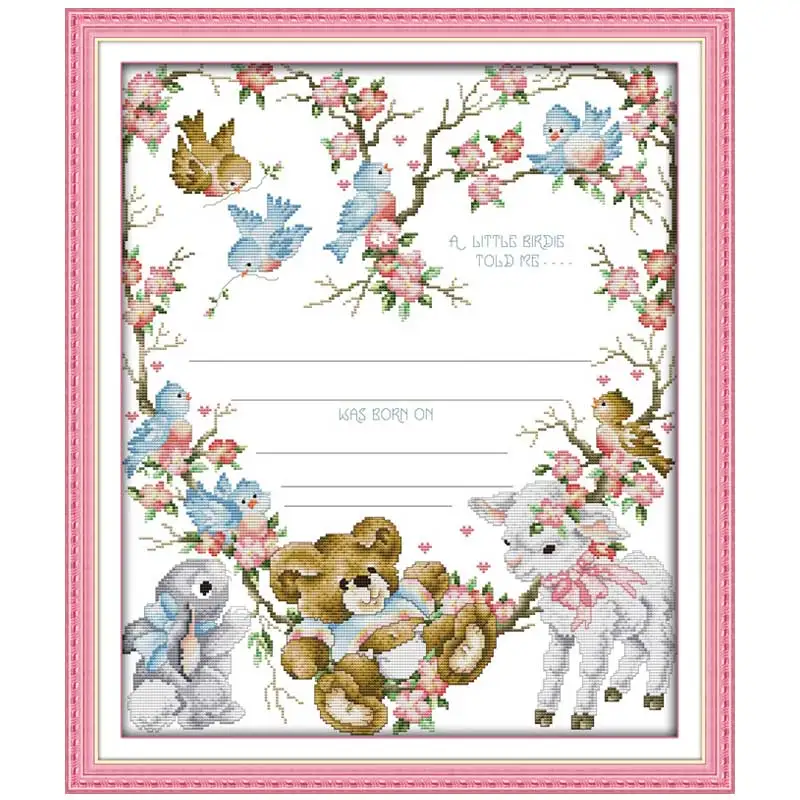 Birth certificate cartoon counted printed on the canvas DMC 11CT 14CT DIY kit Cross Stitch embroidery needlework Sets home decor
Birth certificate cartoon counted printed on the canvas DMC 11CT 14CT DIY kit Cross Stitch embroidery needlework Sets home decor